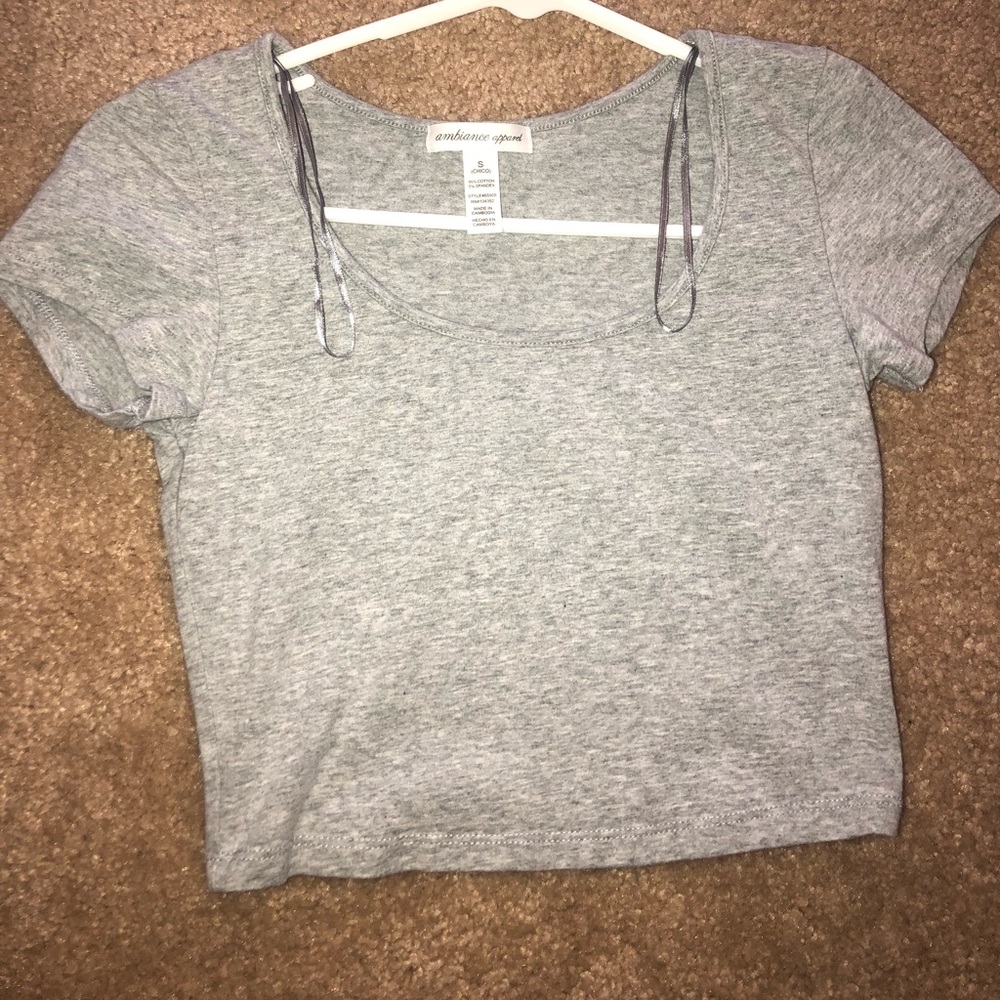 Gray crop top